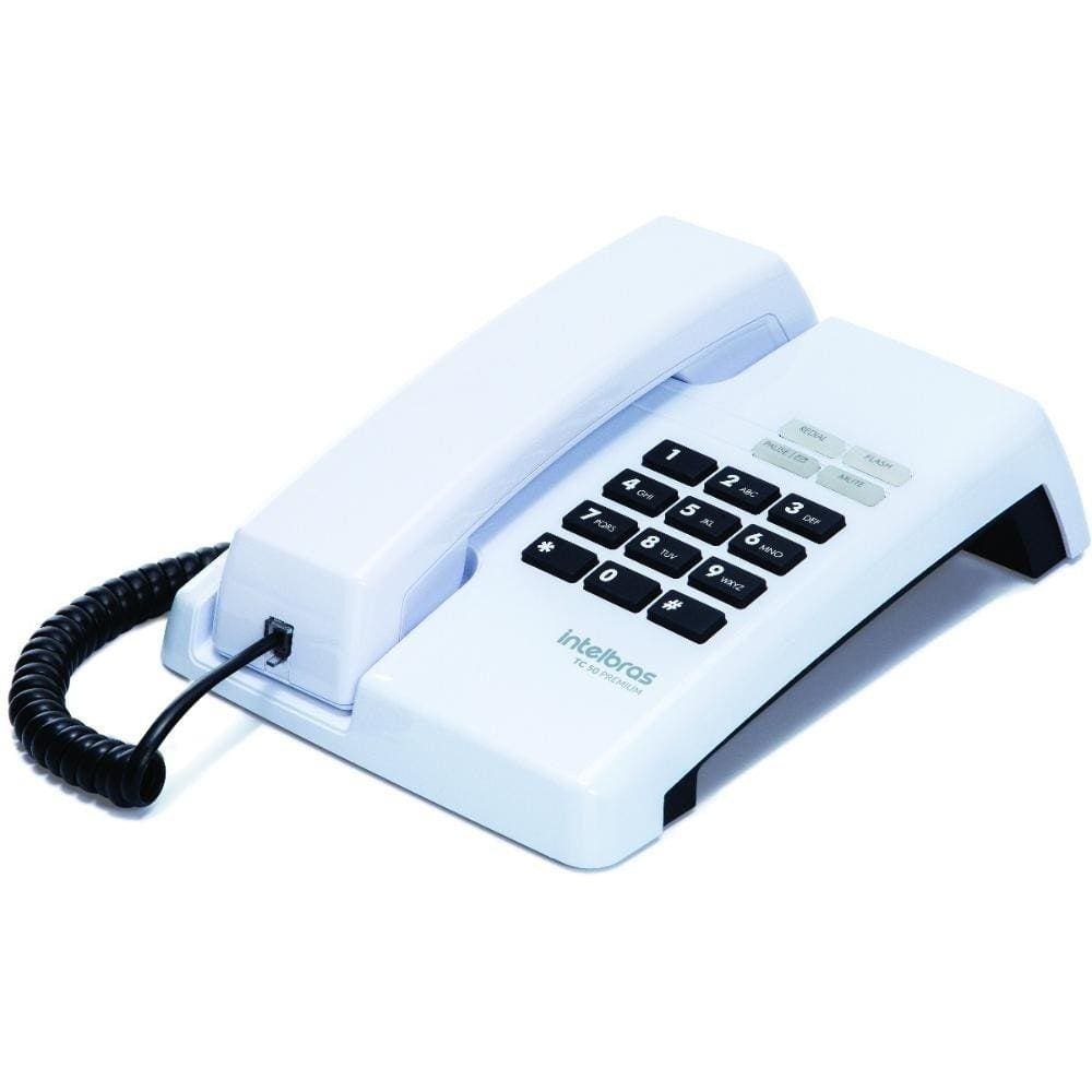 Telefone Com Fio TC 50 PREMIUM Branco  Intelbras