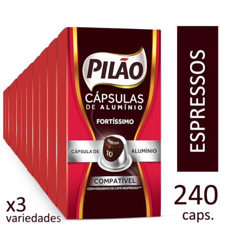 Kit 240 Cápsulas Café Pilao Espressos Menor preço em Kit 240 Cápsulas Café Pilao Espressos