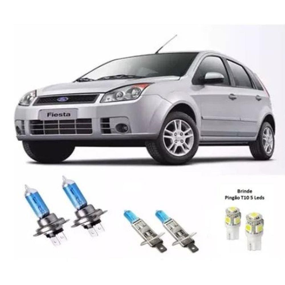 Kit Lampadas Super Brancas Ford Fiesta 2008 2009 2010