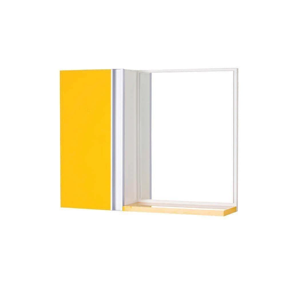 Armário para Banheiro com Espelho Amarelo Barra Vertical