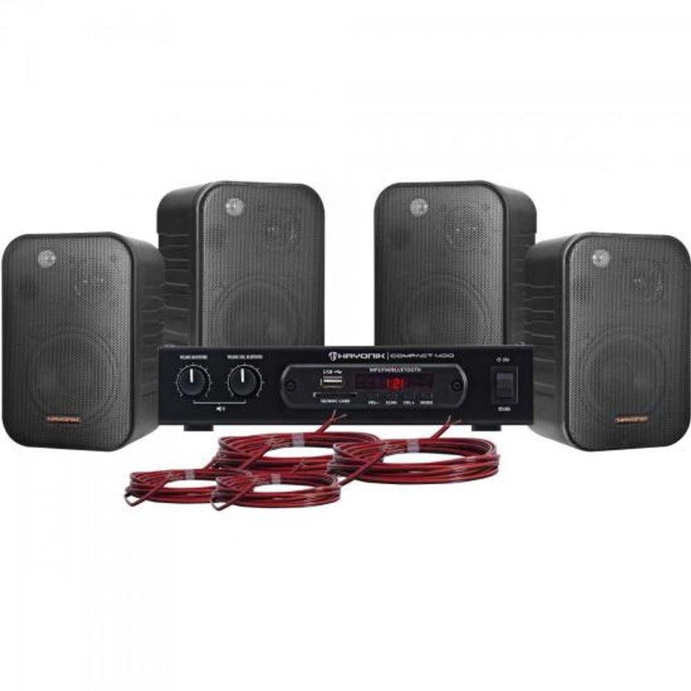 Kit Som 400W Musical Ambience 4000 Preto Hayonik