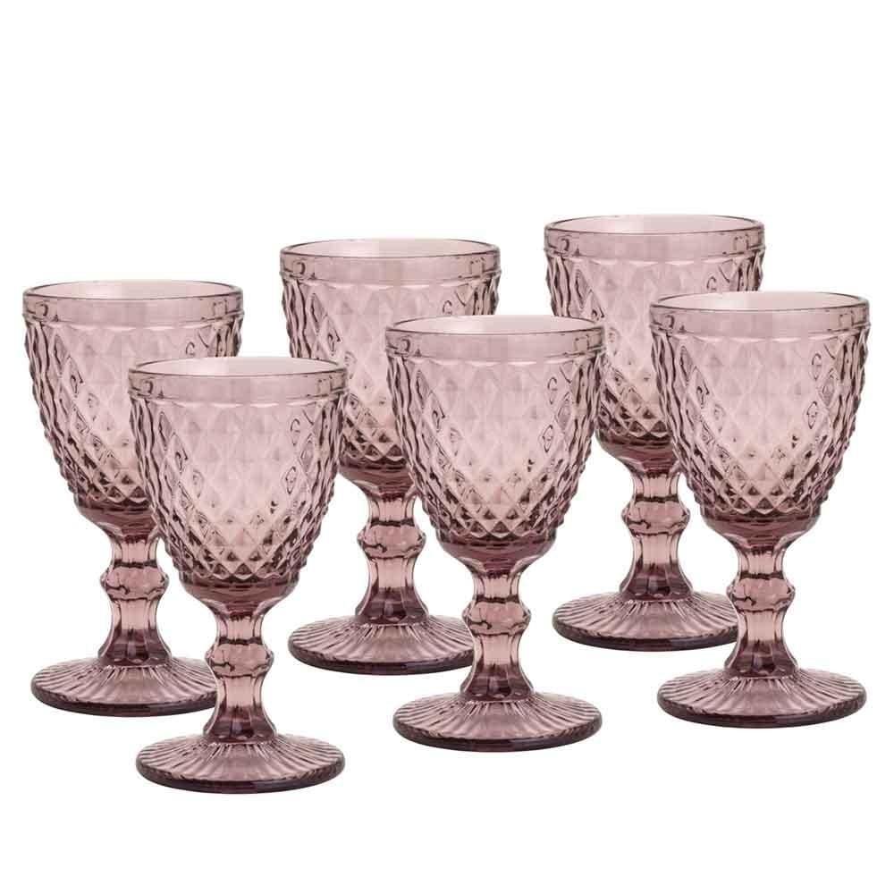 Taças de Vidro 325ml 6 peças Bico de Abacaxi Lilás - Lyor