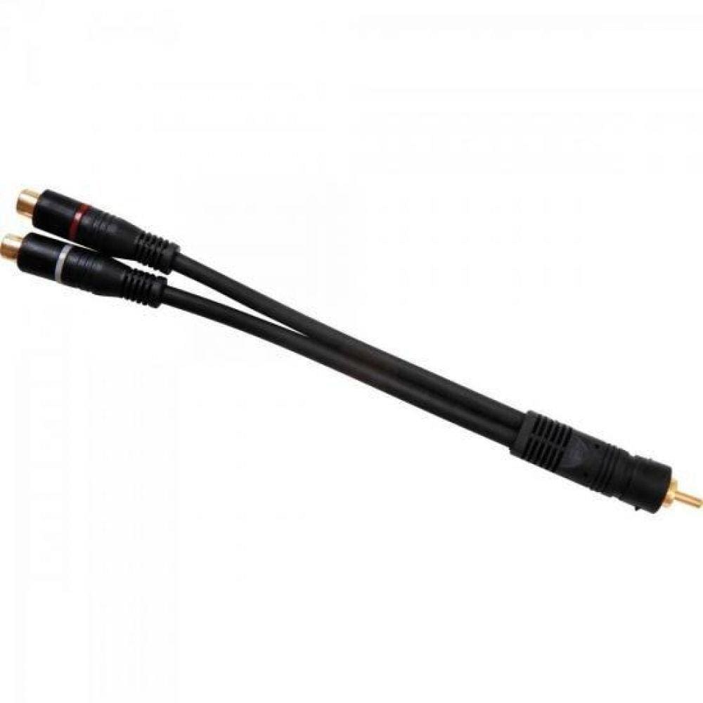 Cabo Y 2 Rca Femea X 1 Rca Macho 20cm 5mm Preto Storm