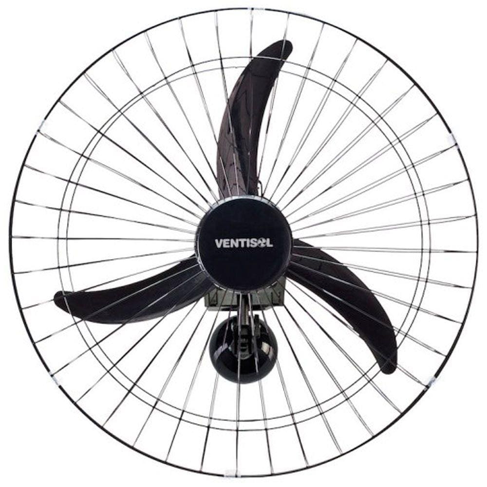 Ventilador De Parede Comercial 3 Pás Preto 60Cm Bivolt