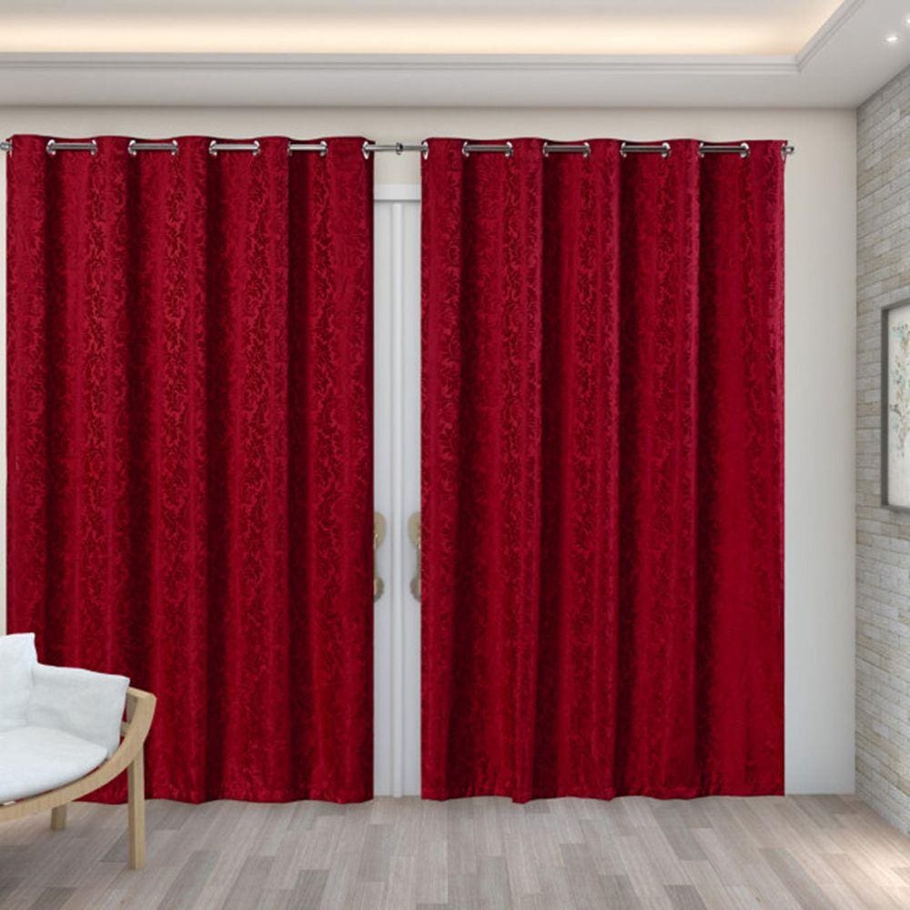 Cortina Sala Quarto em Tecido Jacquard 4,00 m x 2,70  m