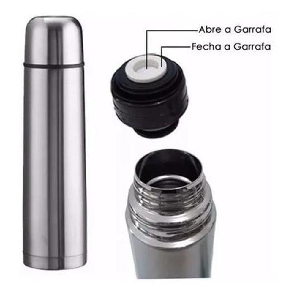 Garrafa Térmica Em Aço Inox Água, Suco, Chá E Café 950Ml