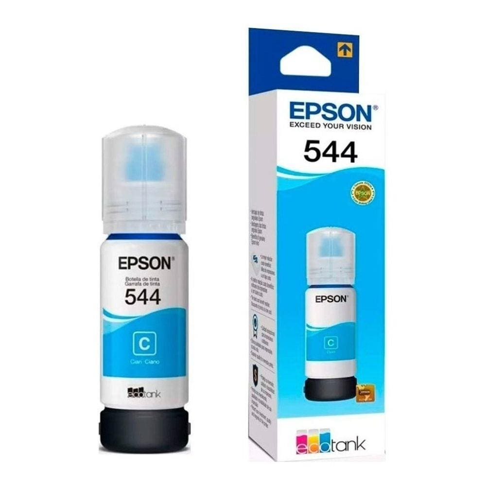 Tinta para EPSON T544 / T544220 – 70ML – Cor: Ciano – 4.000 impressões - Alto Rendimento