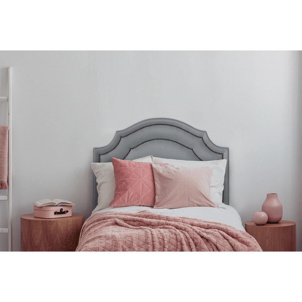 Cabeceira Solteiro Provençal Dupla 90x60 Cor Cinza - Tachas Fumê