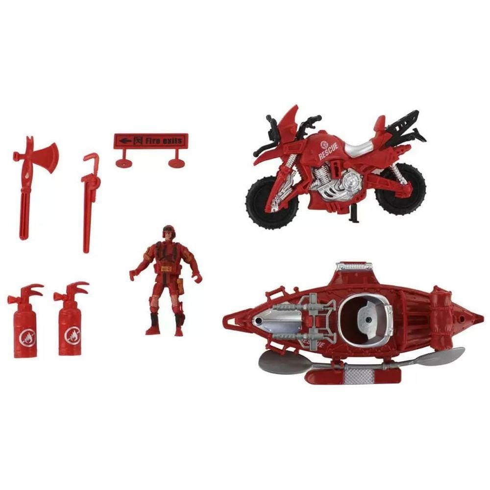 Conjunto Mega City Combate Bombeiros - BBR Toys -  UNICA