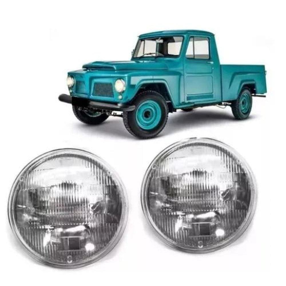 Par Farol Ford F-75 180mm 12v Sealed Beam Silibim Siribim