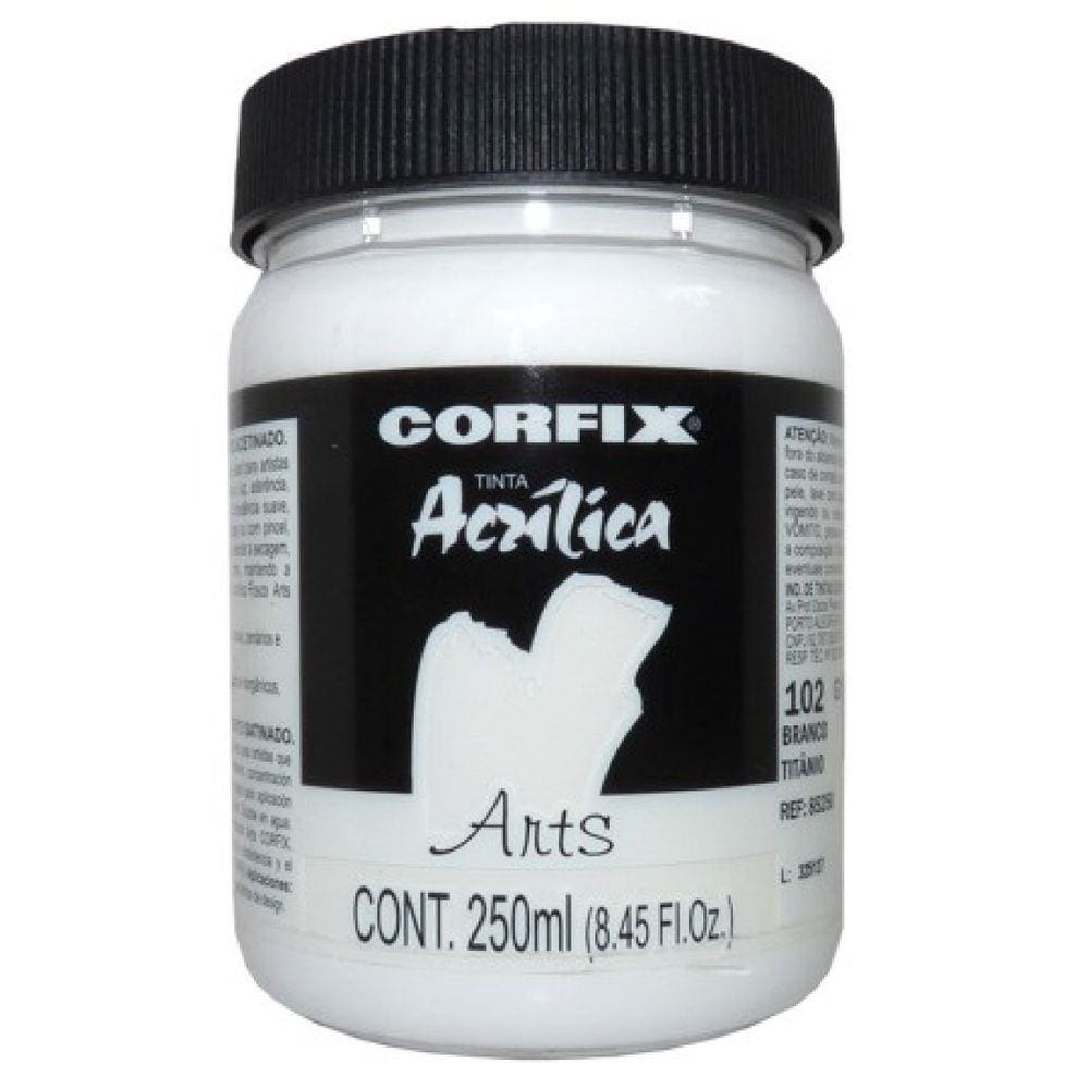 Tinta Acrílica Arts Corfix 250ml Cor Branco Titânio 102 G1