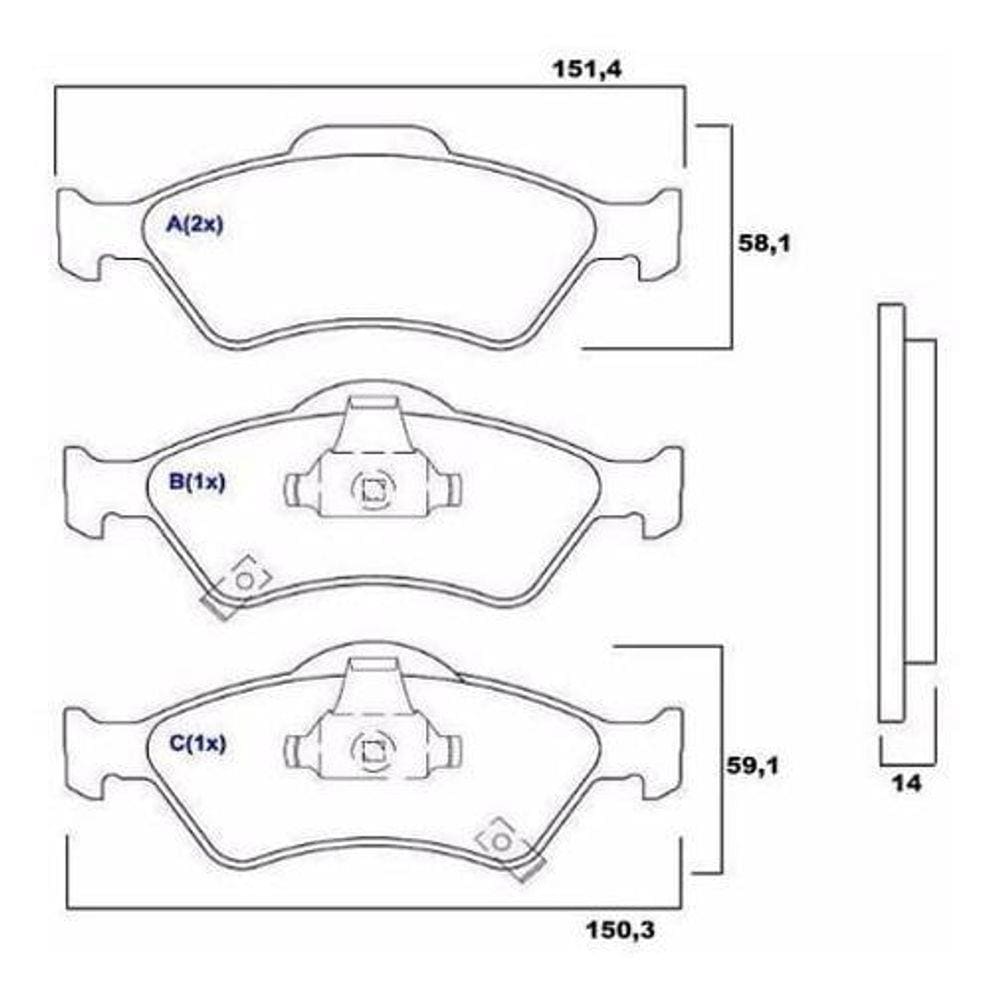 Pastilha De Freio Dianteira Honda Fit 1.4 1.5 2003 Ate 2008
