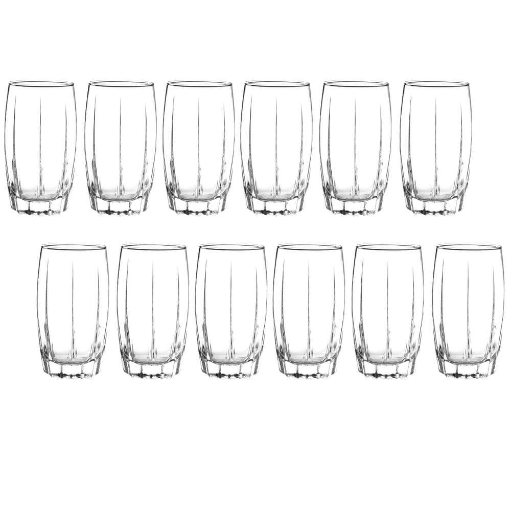 Jogo 12 Copos De Vidro transparente Lond Drink 374ML Amadeus