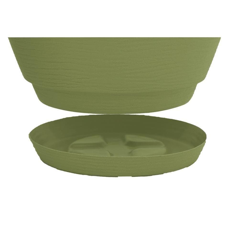 Vaso Com Prato Tramontina Asteca 32 Cm Em Polietileno Verde