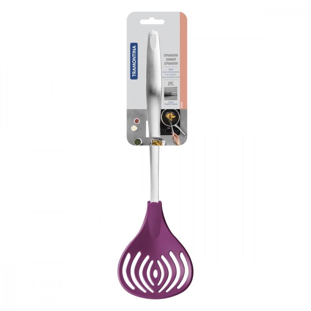 Espumadeira Tramontina Movin em Nylon com Cabo de Aço Inox Lilas