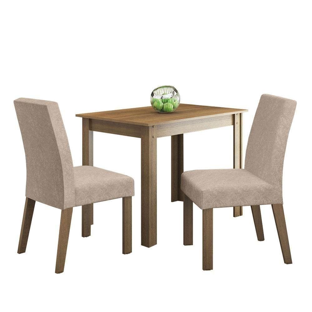 Mesa Tampo De Madeira Com 2 Cadeiras Rustic/imperial