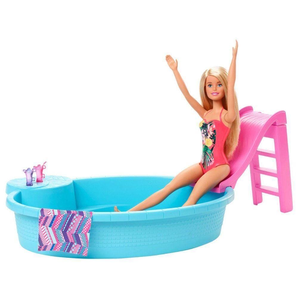 Boneca Barbie Piscina Chique com Acessórios Mattel