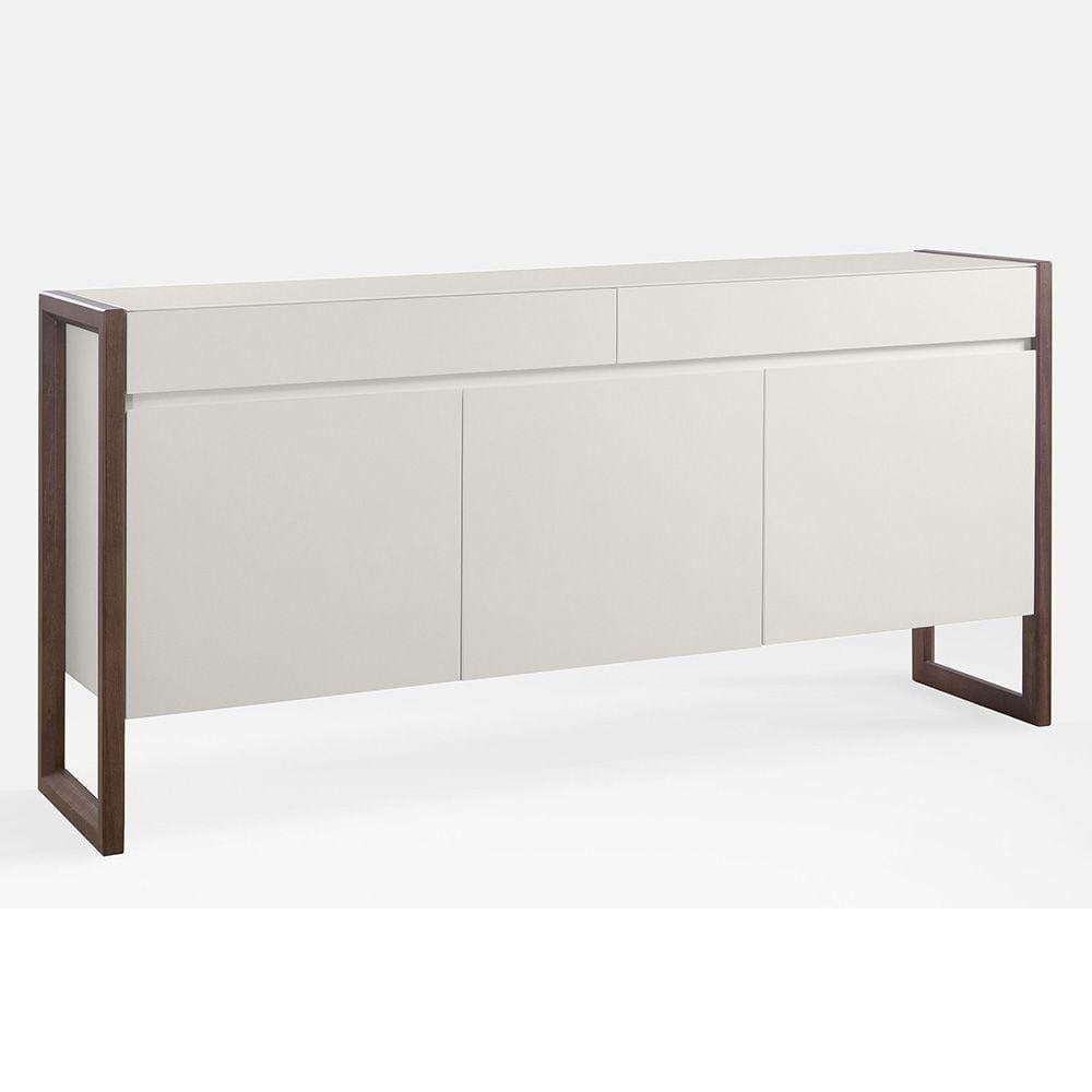 Buffet Quadro 3 Portas 2 Gavetas 130cm Laca Off White