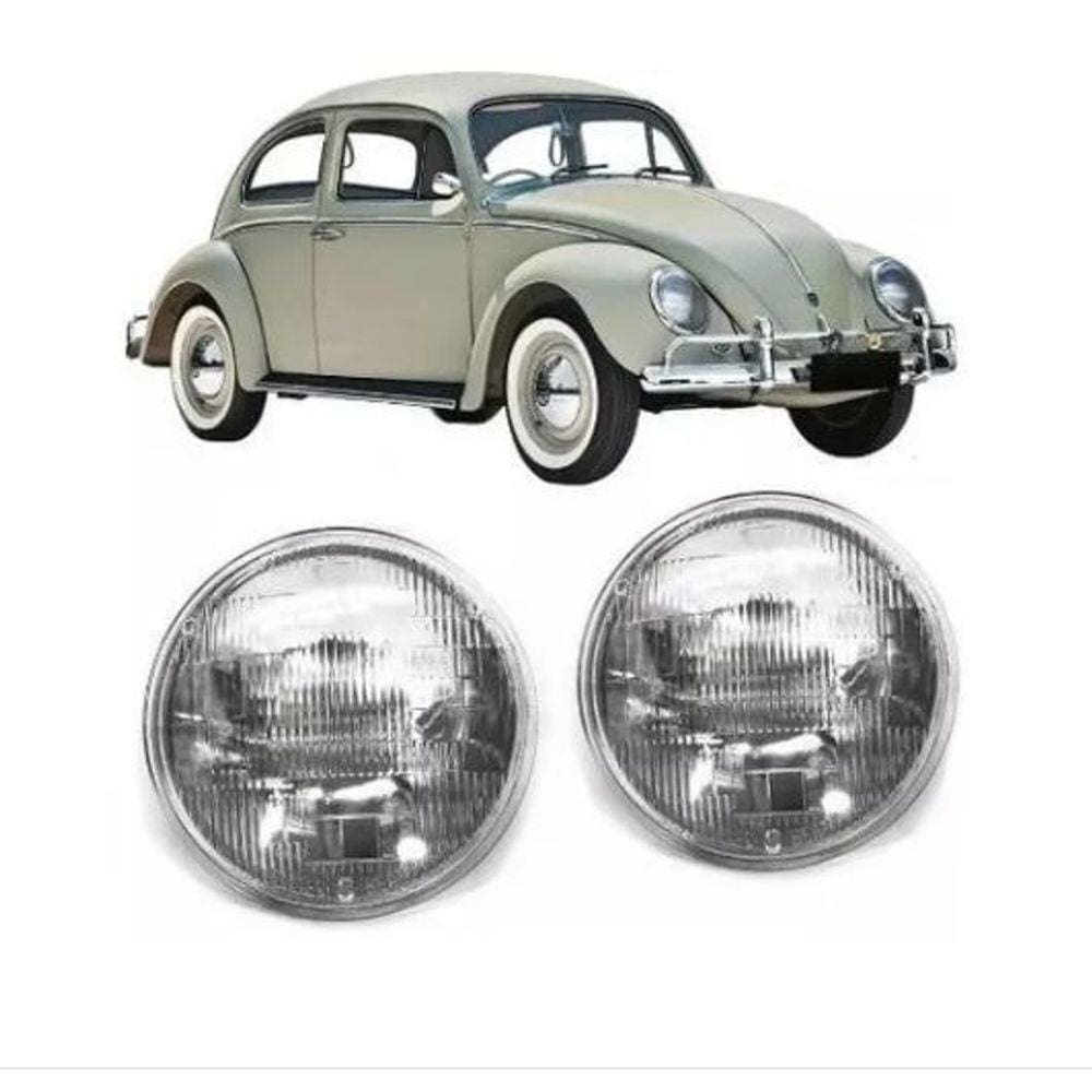 Par Farol Sealed Beam Grande Fusca Até 1970 Sem Vigia