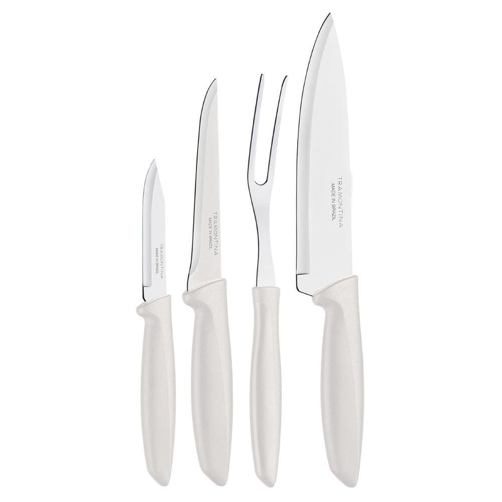 Jogo de Facas Plenus 4 Peças em Aço Inox Branco Tramontina