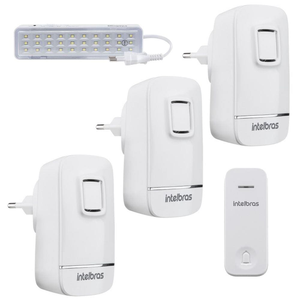 Kit Campainha Sem Fio Wifi Intelbras Com 3 Modulos Interno