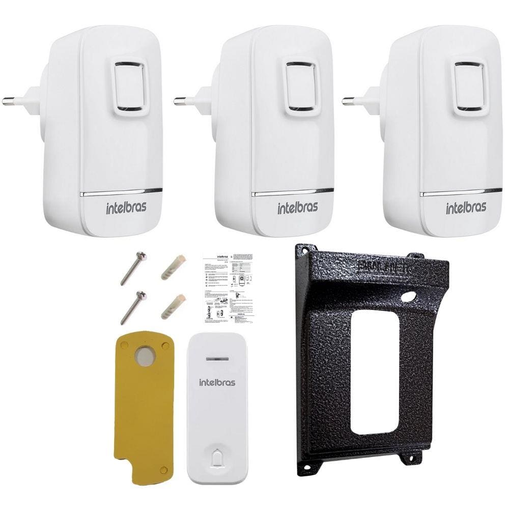 Campainha Sem Fio Longo Alcance 3 Pontos Bivolt e Protetor