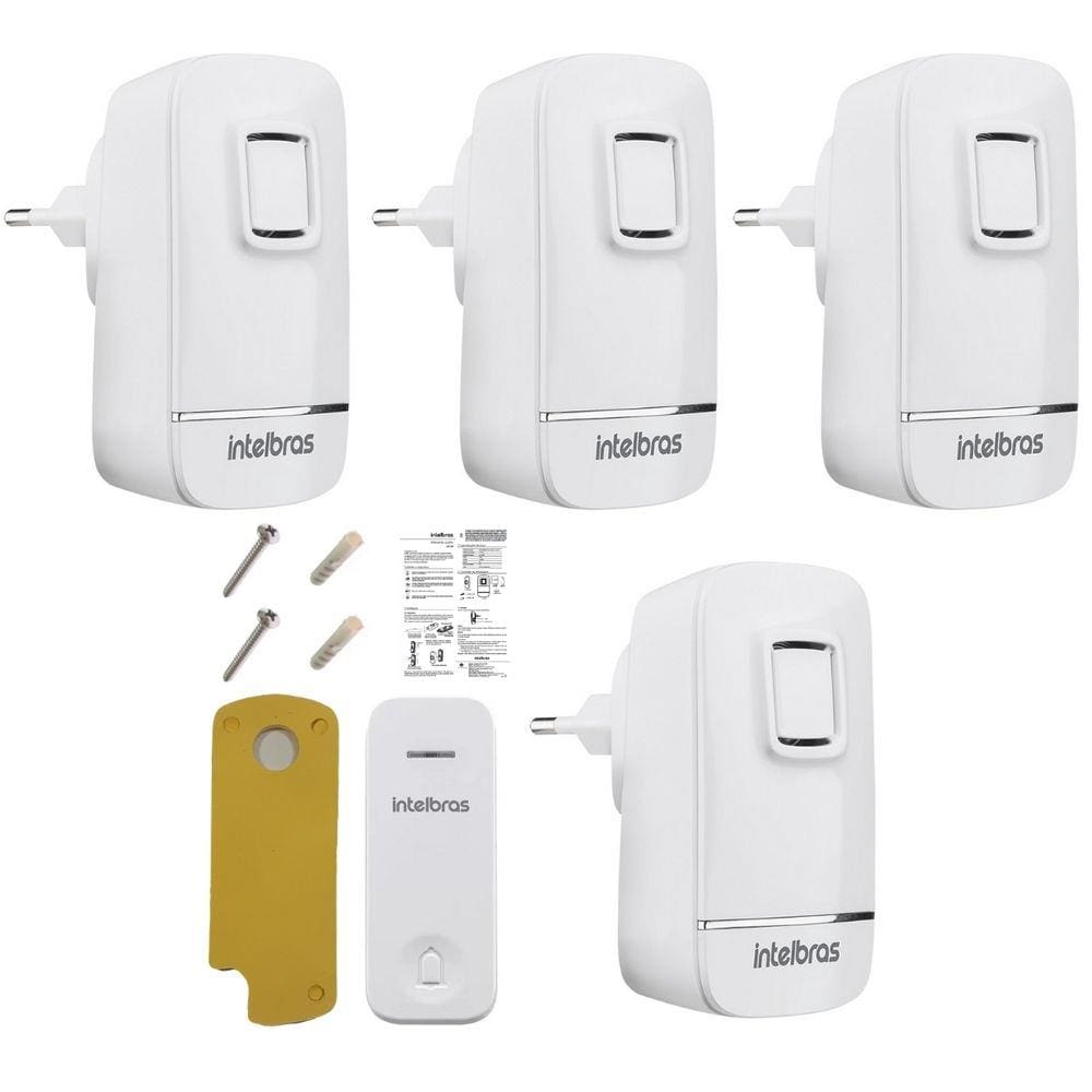 Campainha Sem Fio Longo Alcance Plug & Play 4 Pontos Bivolt