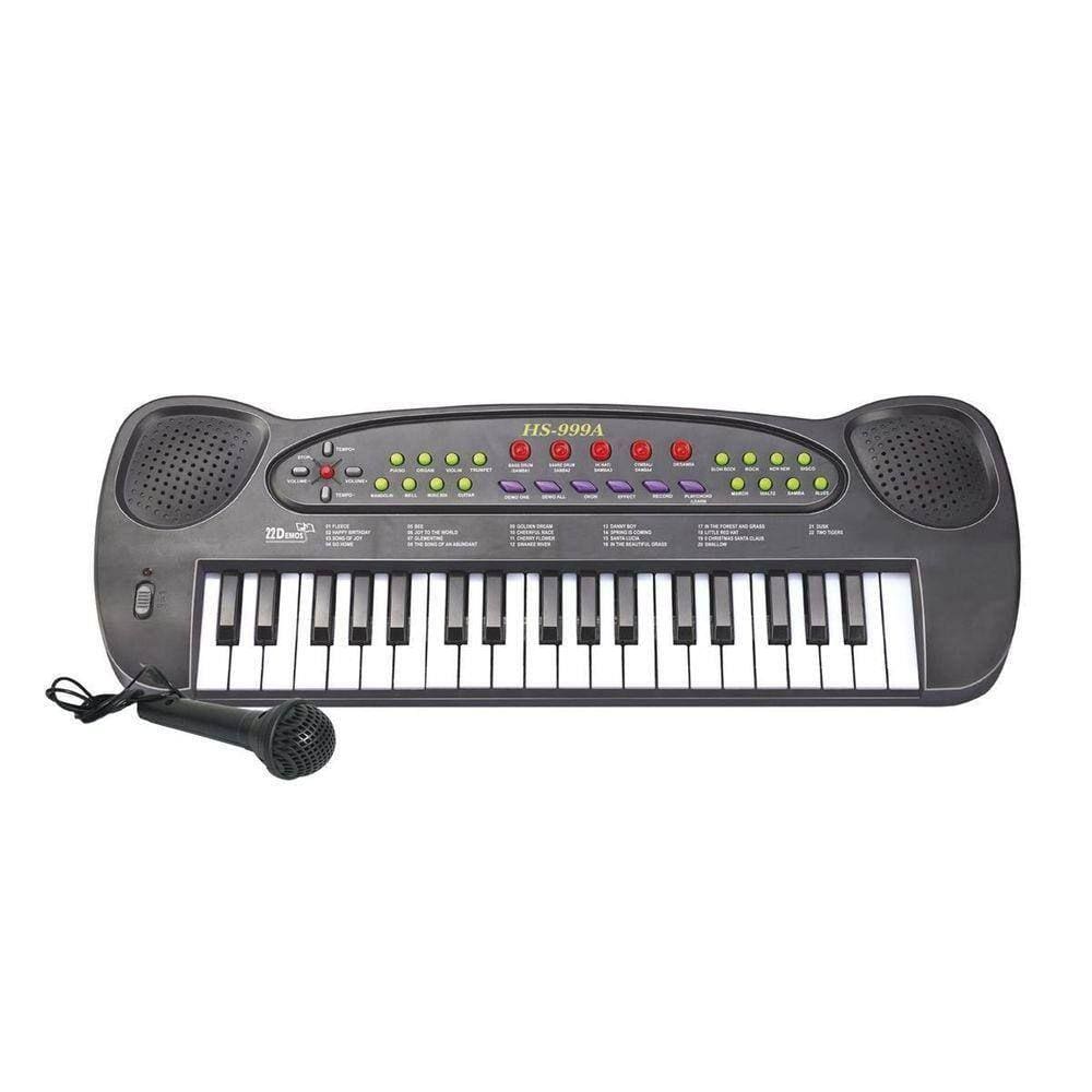 Piano De Cauda Teclado Infantil Com Microfone Gravador Banquinho Preto ou  Rosa Winfun Yes Toys