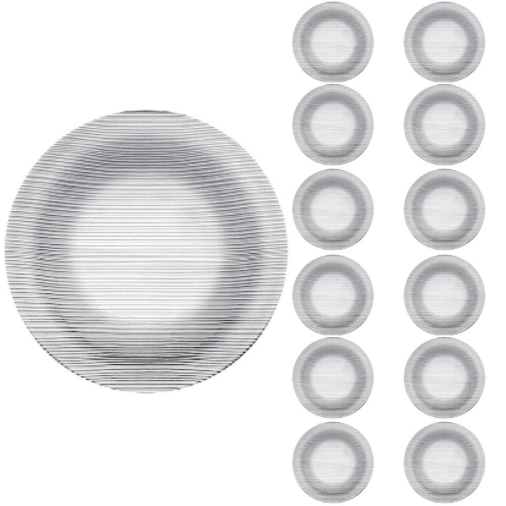 Jogo Prato Redondo Raso Duralex 23cm Diamente Refeição 12Un