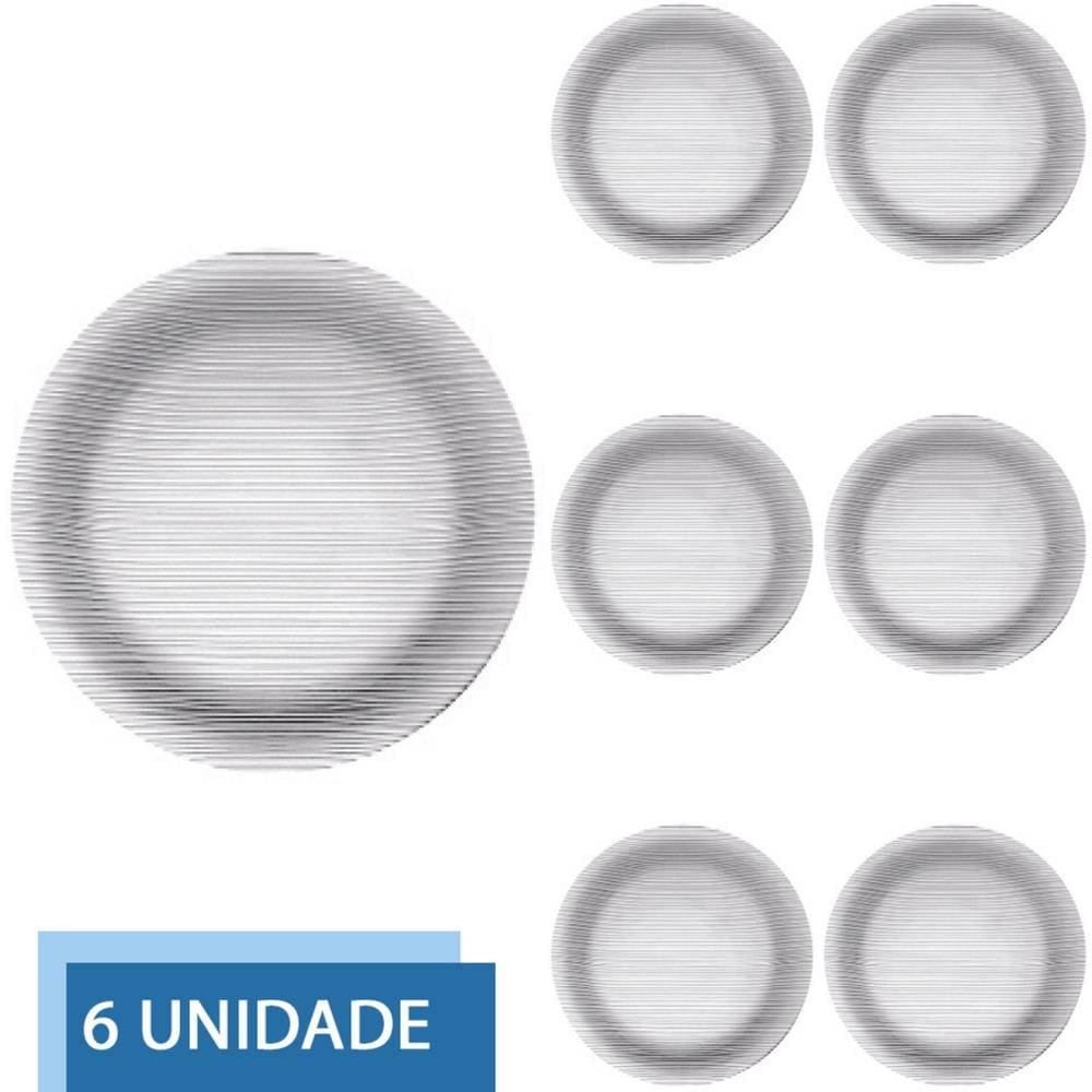 Jogo Prato Fundo Redondo Duralex 22cm Diamente Refeição 6 Un