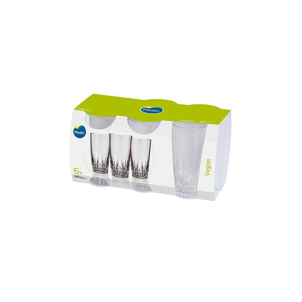 Jogo de Copos Nadir Vegas Long Drink de Vidro Liso com 6 Peças 300ml