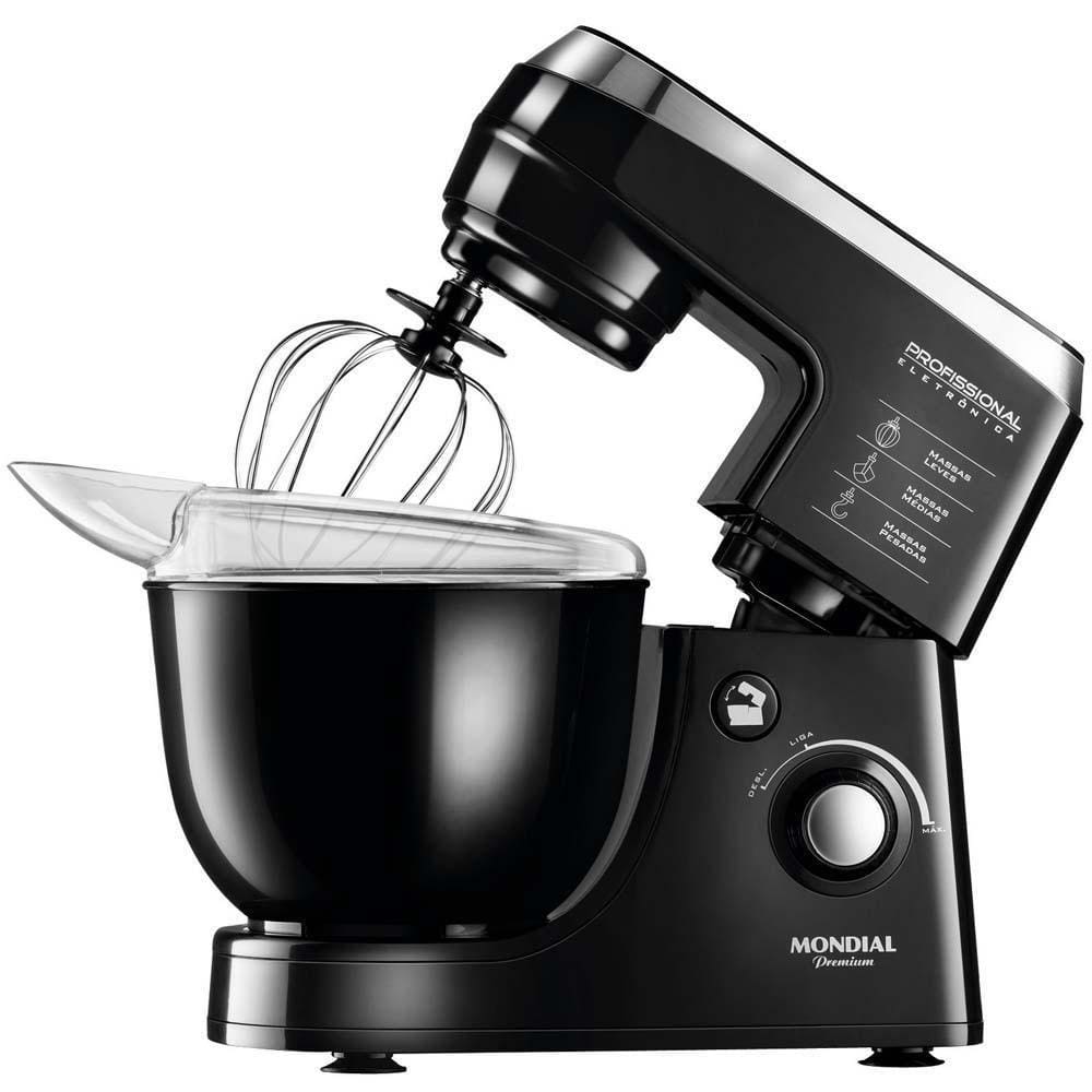 Batedeira Planetária Mondial Preto e Inox 500W BP01PB