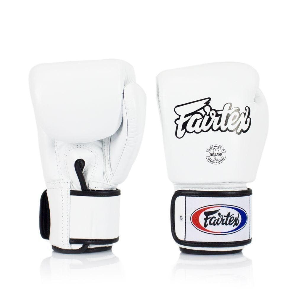 Luva de Boxe e Muay Thai Couro Fairtex Branco 12 Oz