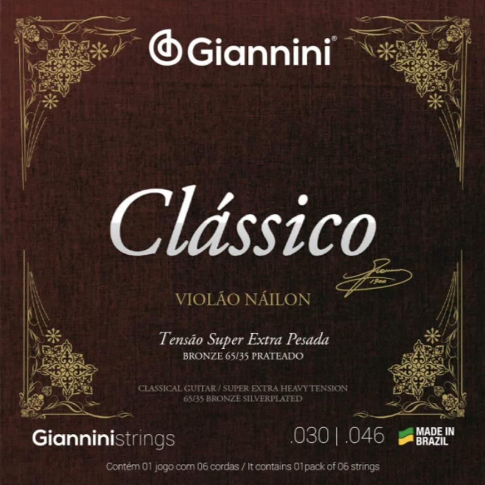 Encordoamento Giannini Violão Nylon Super Extra Pesada