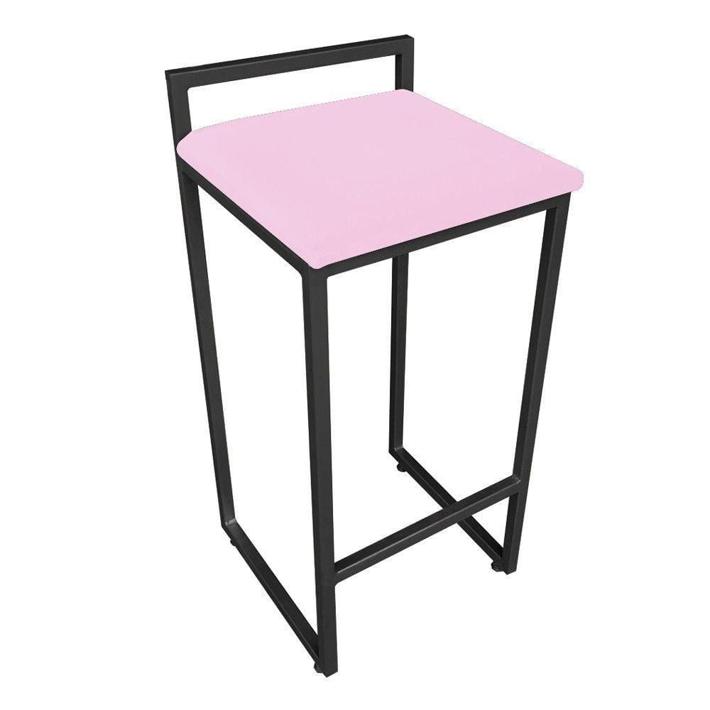 Banqueta Pietra Suede Rosa Bebê