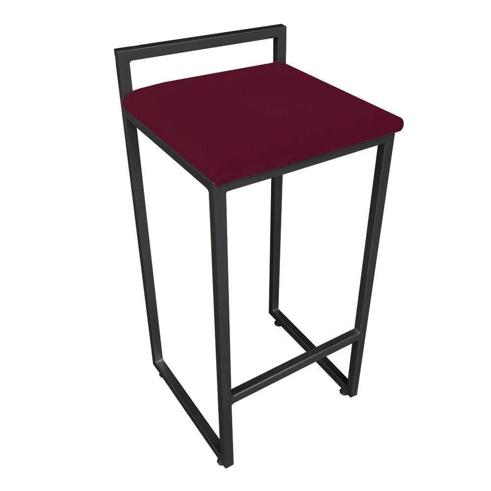 Banqueta Pietra Suede Vinho