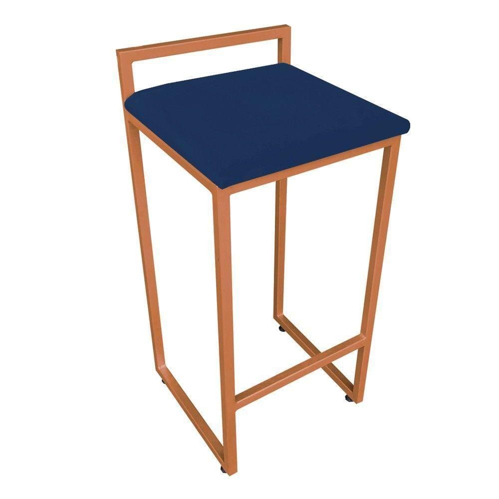 Banqueta Pietra Suede Azul Marinho