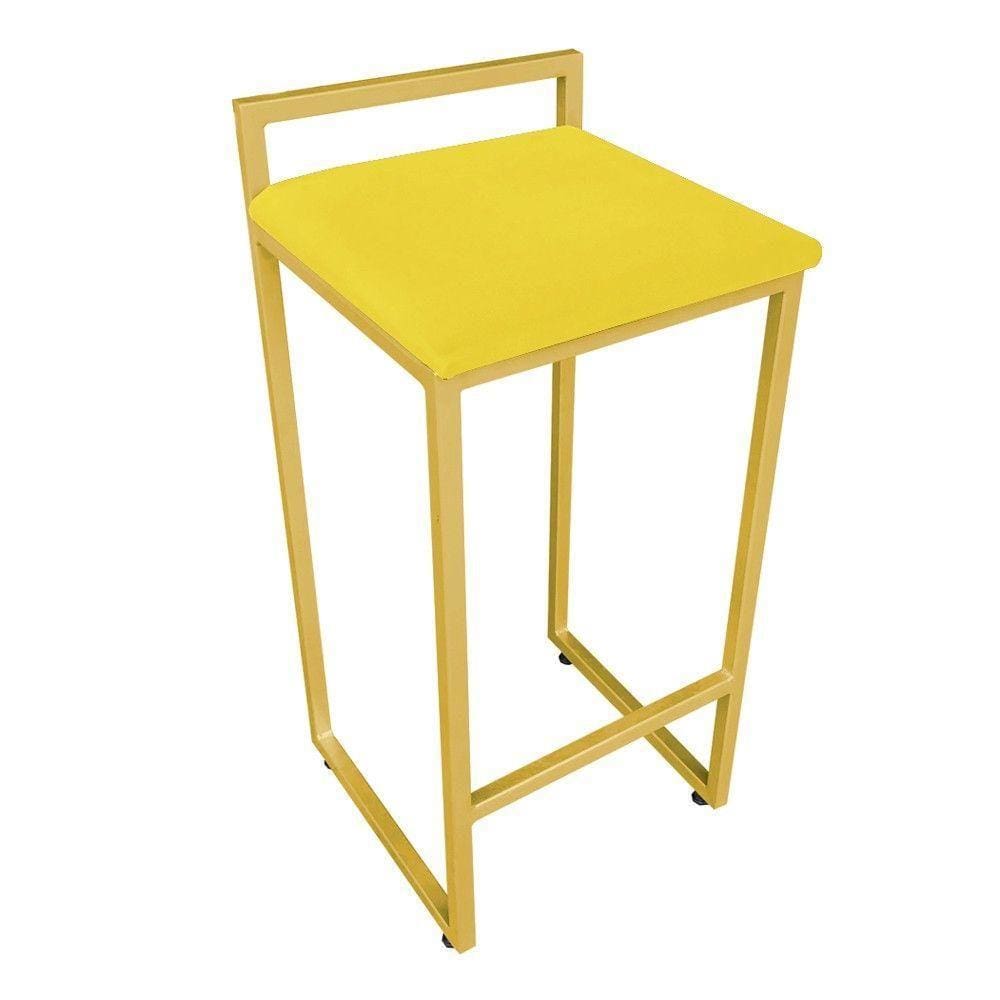 Banqueta Pietra Suede Amarelo