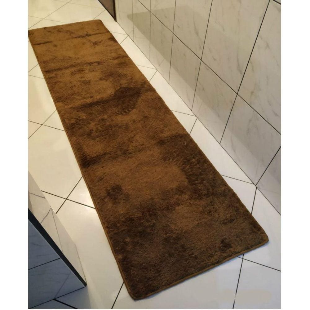 Passadeira Tapete Macio 0,66 X 2,50m Antiderrapante Caramelo