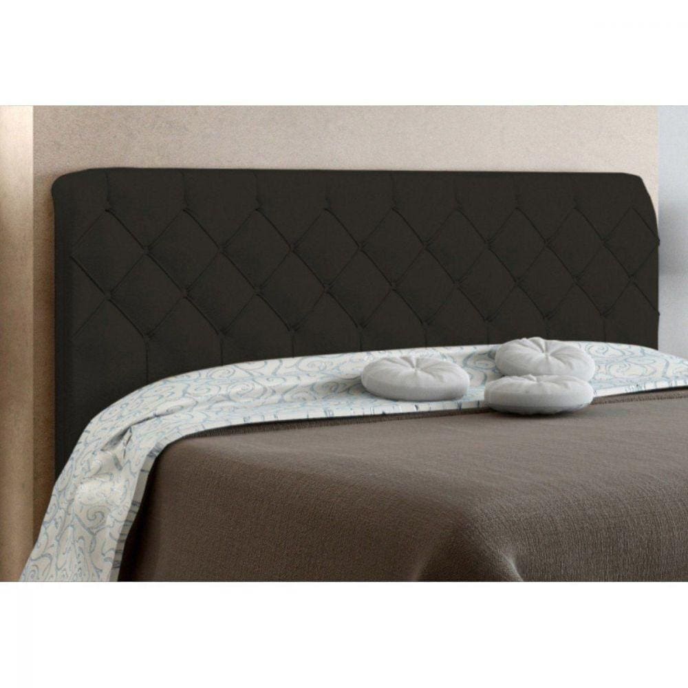 Cabeceira Box Casal 195cm Paris Amassado Chocolate