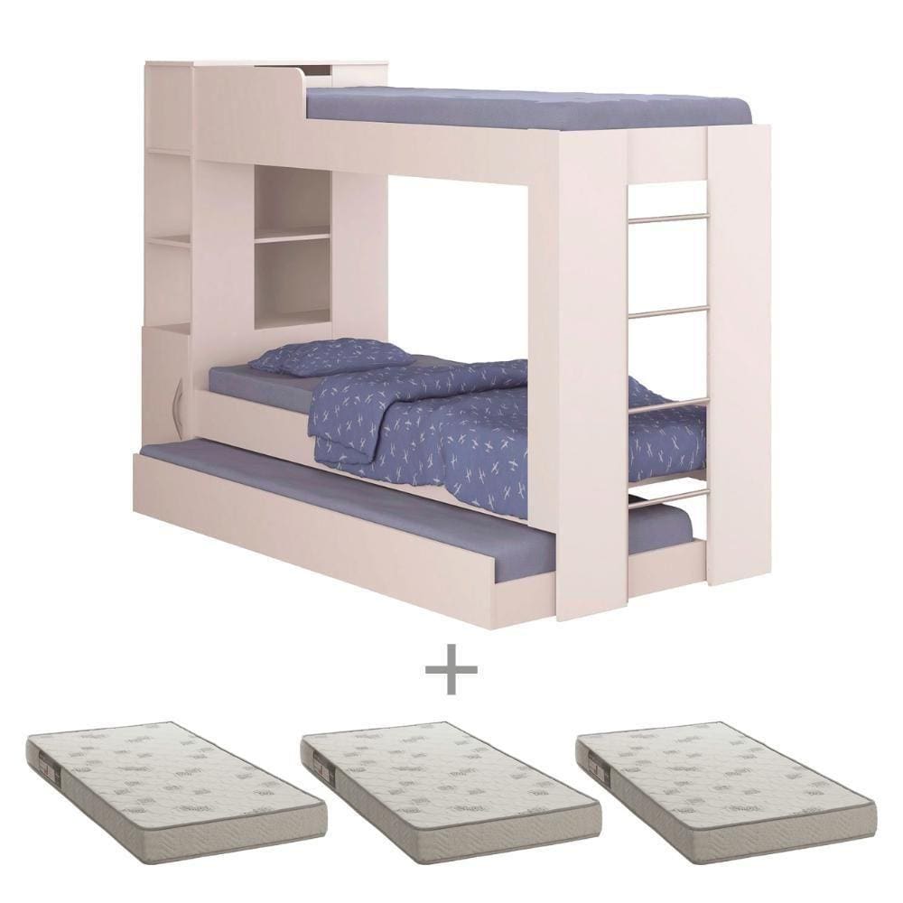 Beliche Cama Aux C/ 3 Colchões Ditália Treliche Cm-15