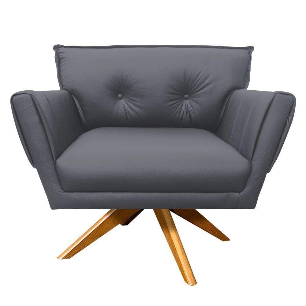 Poltrona Giratória Anitta Corino Grafite