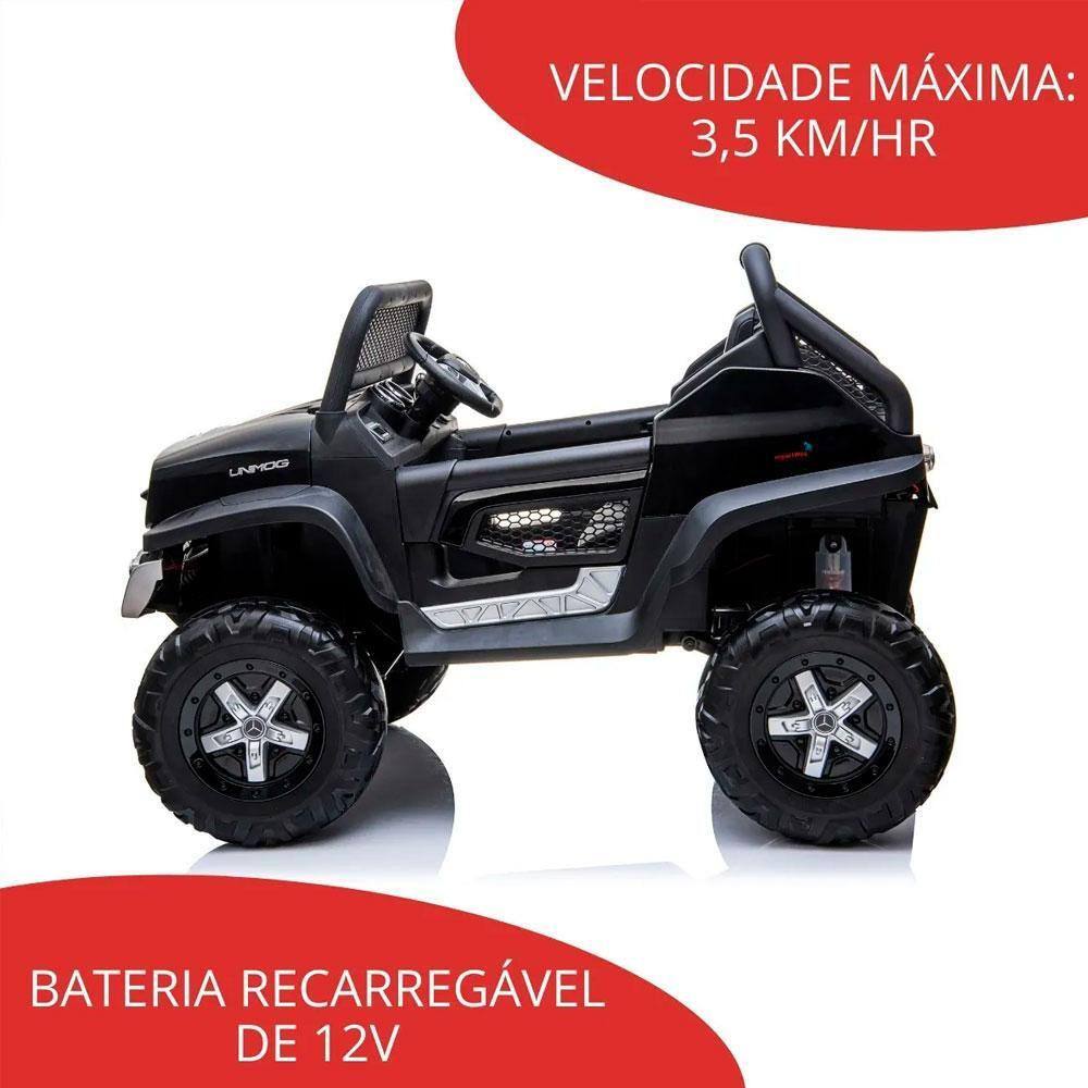 Mini UTV Quadriciclo Elétrico 12V Mercedes UNIMOG