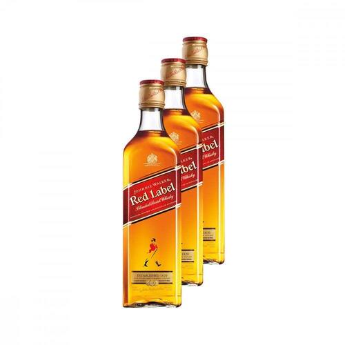 Whisky Red Label 500ml 3 Unidades Johnnie Walker Menor preço em Whisky Red Label 500ml 3 Unidades Johnnie Walker