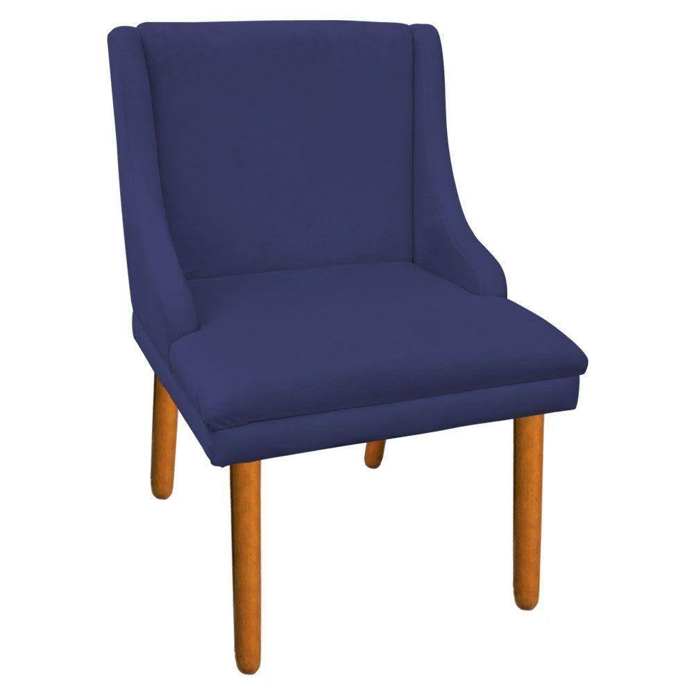 Cadeira De Jantar Liz Suede Azul Marinho - Drossi