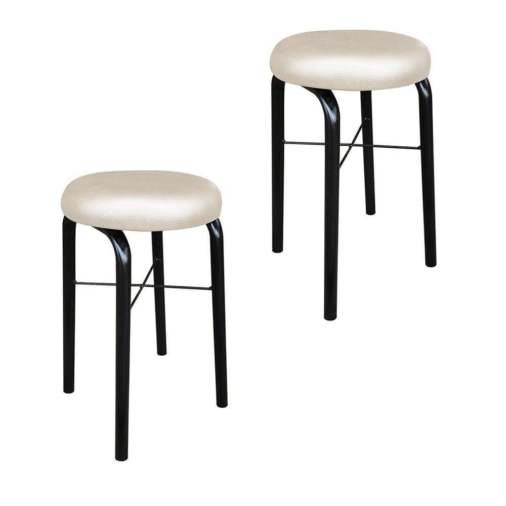 Kit 02 Banquetas Baixa Manu Corino Bege