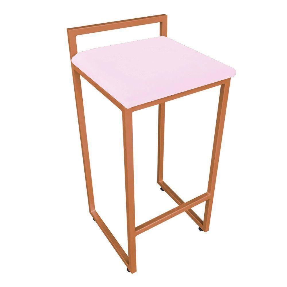 Banqueta Pietra Suede Rosa Bebê