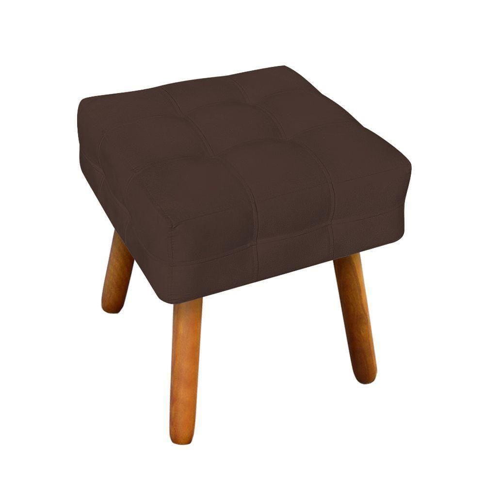 Kit 02 Puffs Elisa Suede Marrom