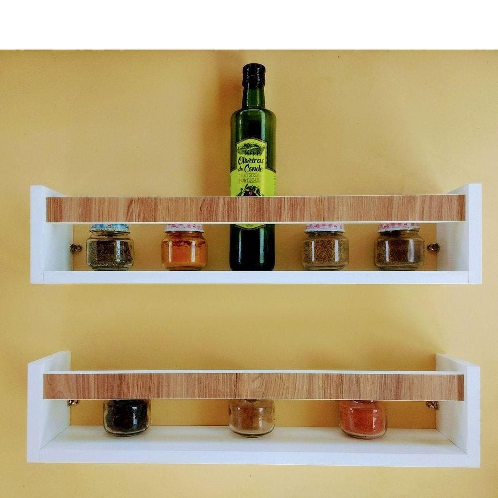 Prateleira para Cozinha Estante Nicho Organizador Temperos Mdf 2un 55cm