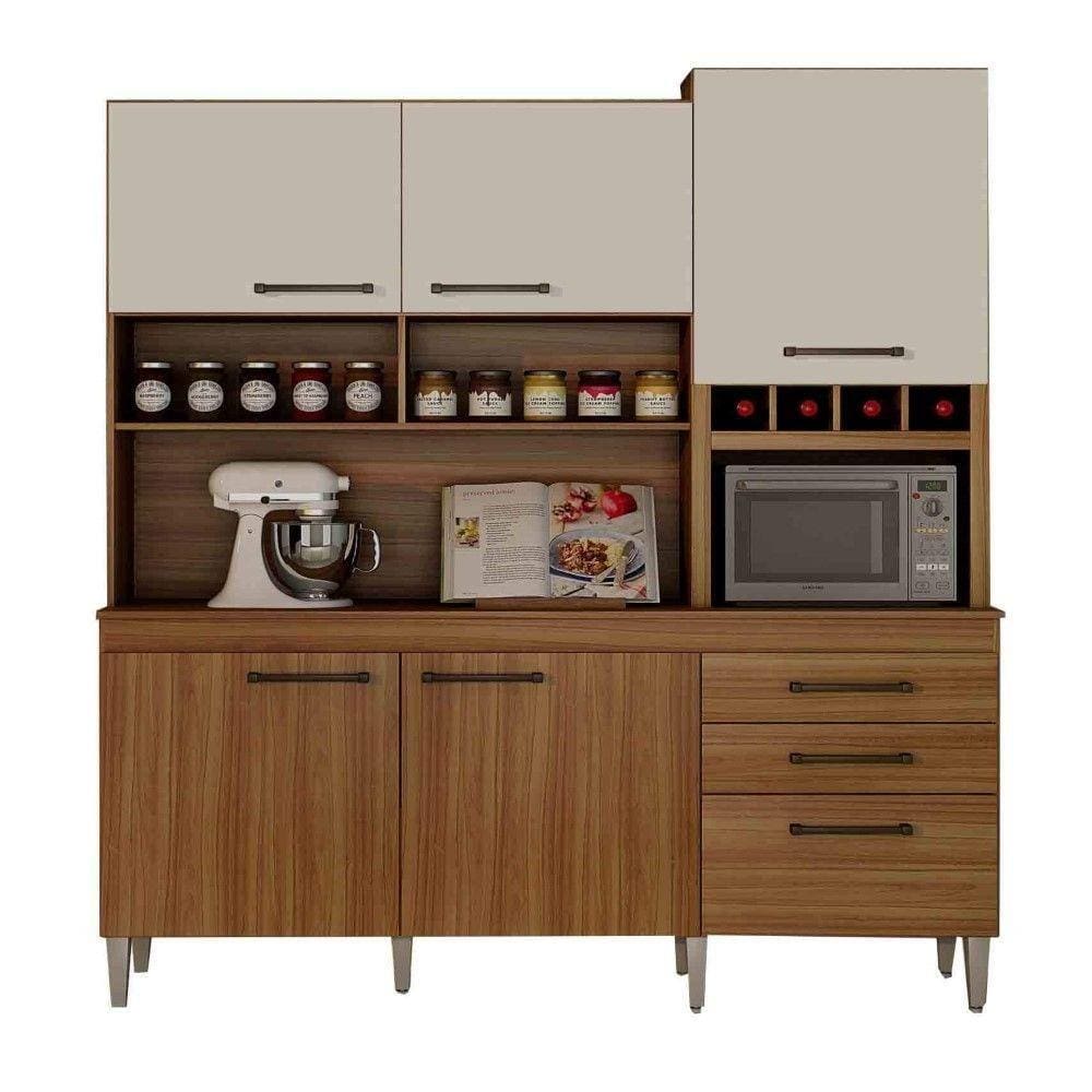 Kit Para Cozinha Ébano 6 Portas E 2 Gavetas Chf